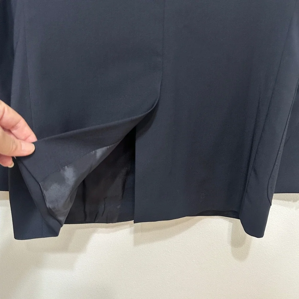 Lacoste Sport Coat Mens Medium 40 Navy Blue Wool Blend Pick Stitch Blazer Preppy